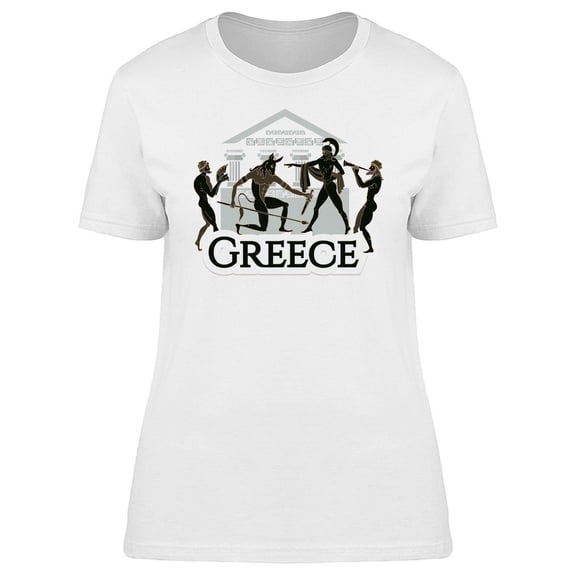Greece Man Silhouettes T-Shirt Women -Image by Shutterstock, Female Large