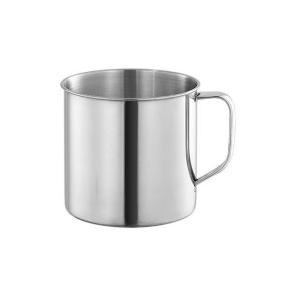 GBJHJIA Stainless Steel Coffee Mug with Handle Metal Double Walled Cups Camping Mug Dishwasher Safe Tea Cups for Home Camping Travel Outdoors RV Keep Drinks Hot (Silver)