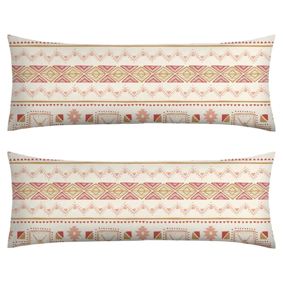 Aesthetic Vintage Body Pillow Cover 20x54 - Boho Chic Long Pillow Case with Zipper - Artistic & Ethnic Patterns - Breathable Maternity Pillowcase
