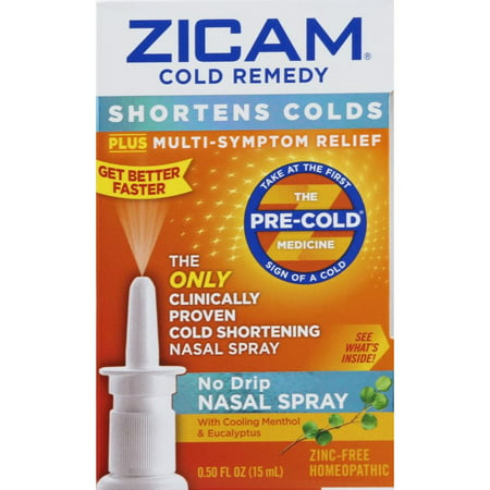Zicam Cold Remedy No-Drip Nasal Spray, Shortens Colds, 0.5 (Best Remedy For Sinus Cold)