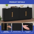 thumbnail image 3 of ModFusion 70" Fluted TV Console with 4 Storage Doors, Suitable for TVs Up to 80 Inch, Modern Media Cabinet for Living Room and Apartment, Black, 3 of 5