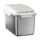thumbnail image 1 of Contenedor de almacenamiento de granos de acero inoxidable con tapa, caja organizadora para almacenar alimentos para mascotas Blanco para 10KG, 1 of 9