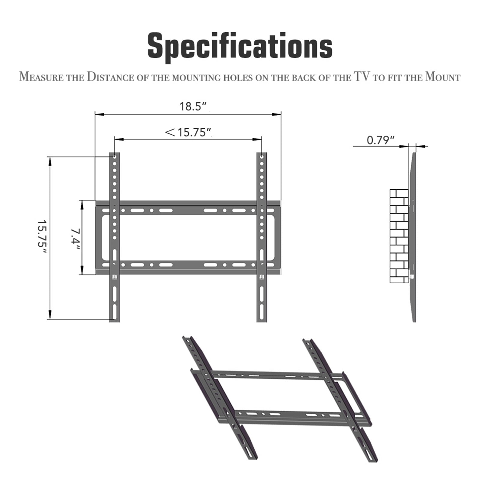 Adjustable and Fixed TV Wall Mount Bracket for 26 - 55" Flat Screen TV