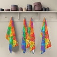 thumbnail image 5 of Abstract Rainbow Curved Stripes Color Line Kitchen Towel, Dish Towels Quick Drying Tea Towels Absorbent Hand Towels for Kitchen Sink Dinner Table 28 x 18 Inches, Set of 1, 5 of 7