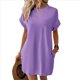 thumbnail image 1 of Vestido Holgado de Corta con Cuello Redondo y Bolsillos, Color Liso, , Talla M, 1 of 4
