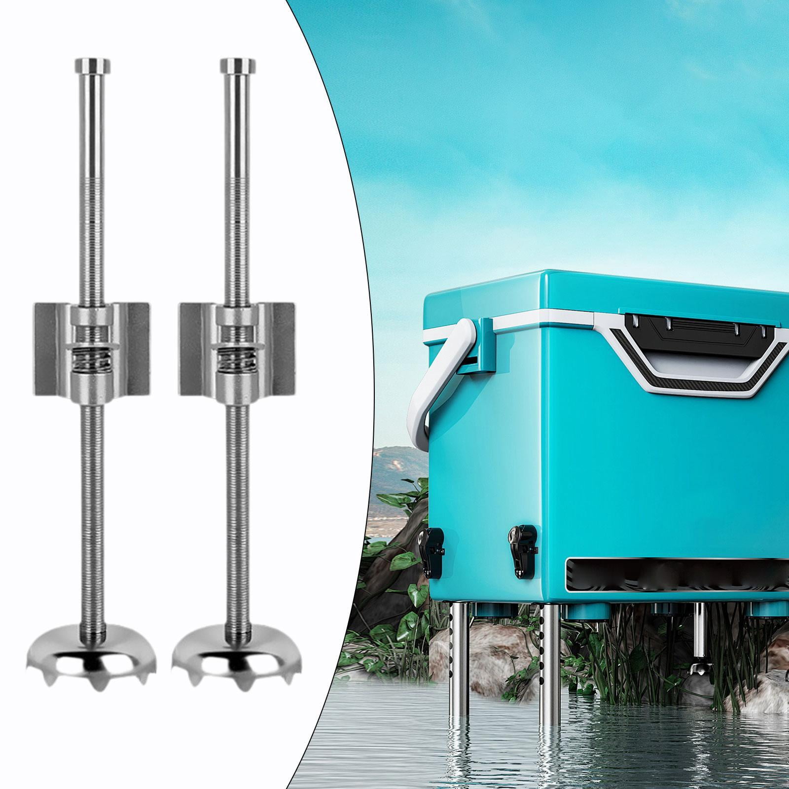 Wswqop 2 Pieces Fish Tackle Tank Bracket Fishing Box Extendable Feet Sturdy Fishing Box Gray