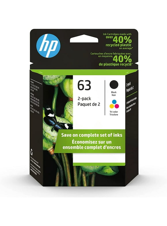 HP 63 Black and Color Ink Cartridges (L0R46AN#140) Combo