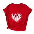 thumbnail image 2 of Tejiojio Valentine's Day Gifts Women's Lover Printed T-shirt Round Neck Short Sleeved Top Novelty Plus Size Graphic Tees, 2 of 6