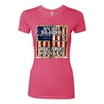 thumbnail image 3 of By His Blood We Are Healed Inspirational/Christian Womens Slim Fit Junior Tee, Hot Pink, Large, 3 of 5