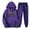 Purple, variant on USSUMA Women's Sweatsuits Hoodies Womens Long Sleeved Pullover Sweatpant Outfits Pocket Drawstring Print Tracksuit Elastic Waist Stylish Jogger Sets Oversized Hiking Fall Suit