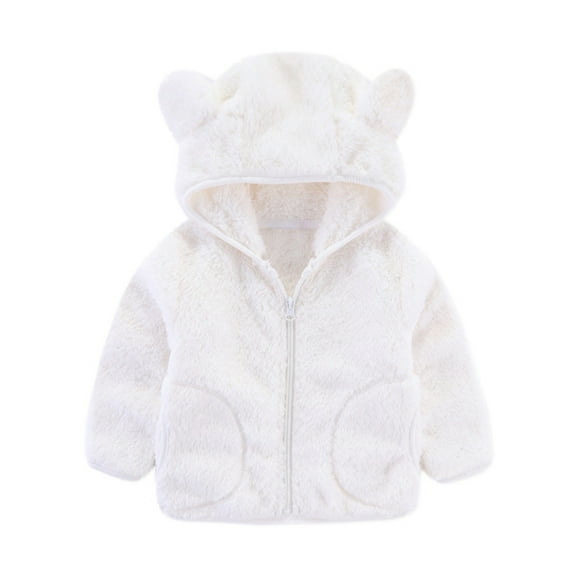 Baby Boy Girl Hoodie Jacket Coat Bear Ear Zipper Up Jacket Coat Tops Warm Sweatshirt Coat Winter Clothes 0-3 Months
