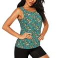 thumbnail image 2 of Xecao Jungle Animals print women's scoop neck, loose-fit workout tank tops for the gym., 2 of 9