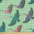 thumbnail image 2 of Ambesonne Folk Art Fabric by the Yard Upholstery, Flying Ibis Birds Image, 3 Yards, Almond Green and Multicolor, 2 of 5