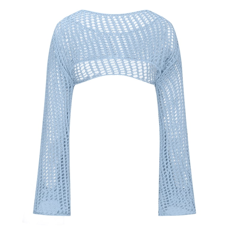 Veste Crochet CARTISE - Taille M, Manches Longues, Bleue - Style Châle, Très Bon état