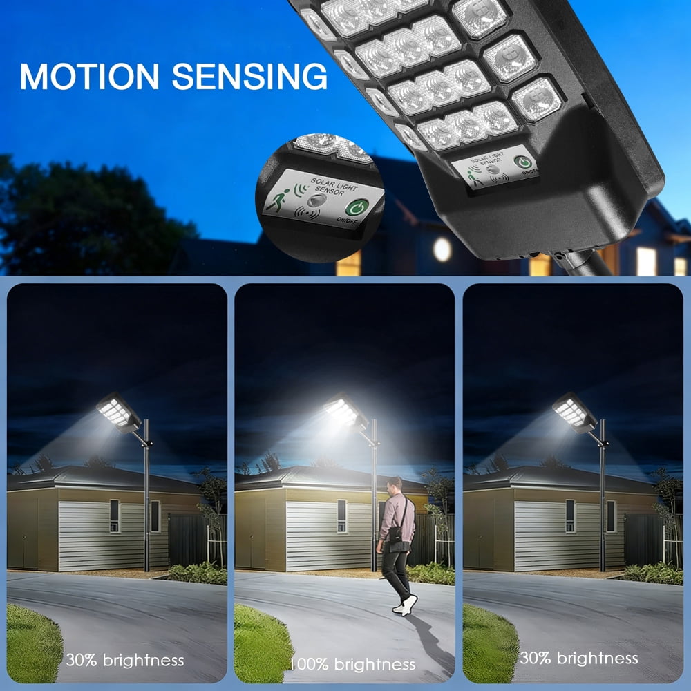 Solar Street Lights Outdoor, 2 Pack Solar Lights Outdoor Flood Lighs Motion Sensor, Waterproof Dusk to Dawn Solar Street Lights for Yard, Entryway Garage, Porch
