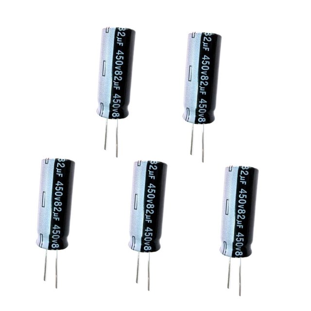 Condensadores electrolíticos radiales de aluminio de 5 piezas 82uF 450V 40x16mm -40 degree C + 105 degree C