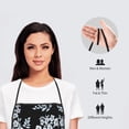 thumbnail image 4 of Zufioo Flower Print Tie-up Apron, Unisex Kitchen Apron - Oil-proof, Stain-proof and Waterproof, Suitable for Restaurants and Service Industries-One Size, 4 of 9