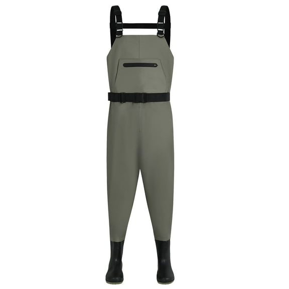 Chest Waders, Fishing Waders for Men Women Waterproof Hunting Chest Wader with Bootfoot Belt Breathable Lightweight Gray