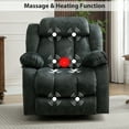thumbnail image 4 of Ebello 37" Wide Adult Overstuffed Soft Velvet Manual Swivel Rocking Recliner Chair for Living Room, Dark Gray, 4 of 9