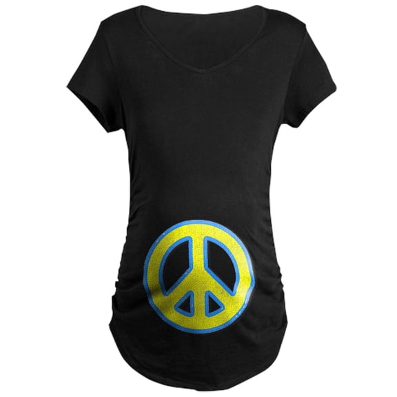 CafePress - Ukraine Flag Ukrainian Pride Pea Maternity T Shirt - Maternity Dark T-Shirt