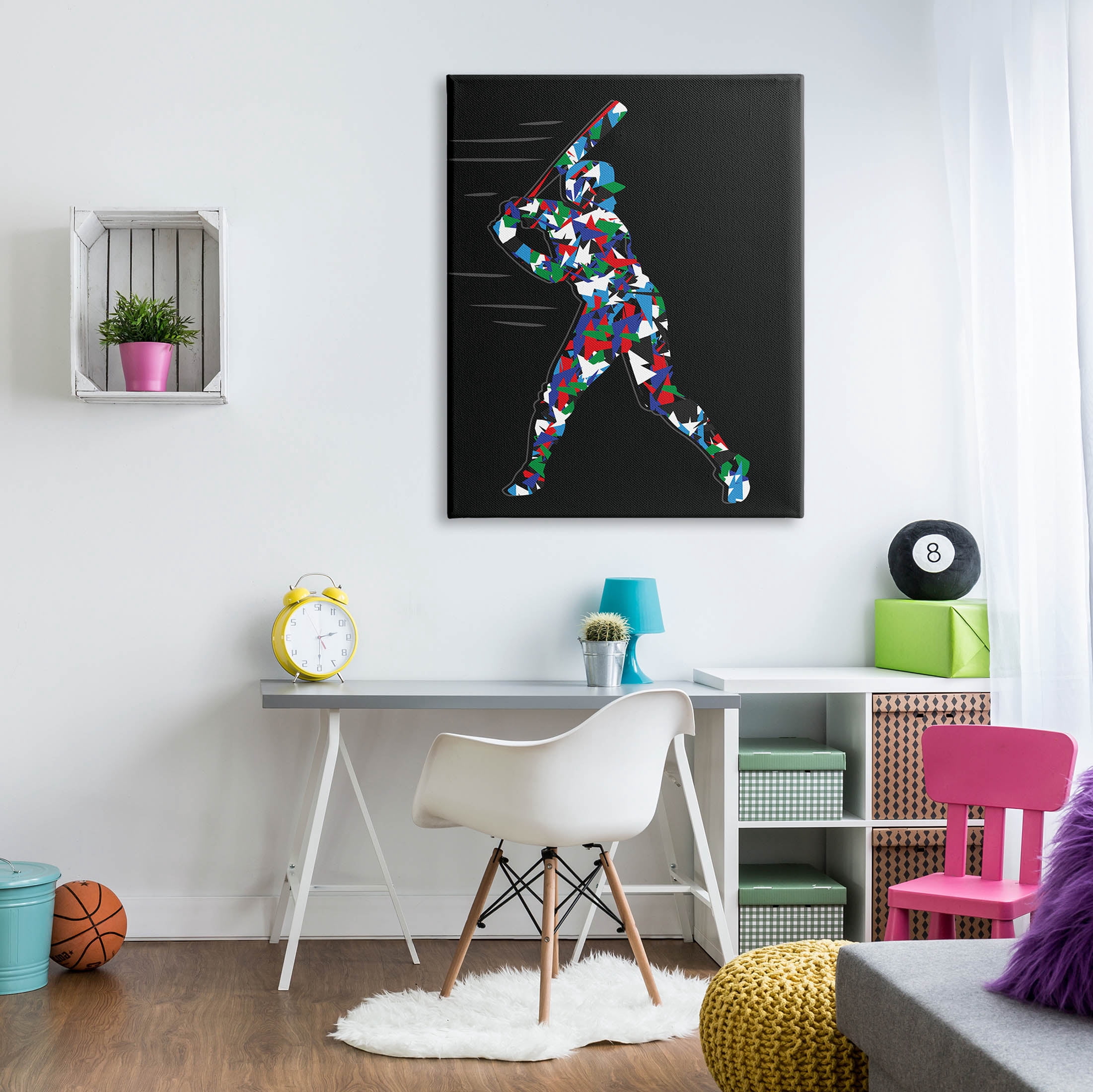 Stupell Industries Baseball Player Abstract Swing Graphic Art Gallery Wrapped Canvas Print Wall Art, Design by Arrolynn Weiderhold
