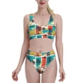 thumbnail image 2 of Picia Colorful Hawaii Palms Women's High Waisted Bikini Scoop Neck Swimsuit Two Pieces Bathing Suit-X-Large, 2 of 8