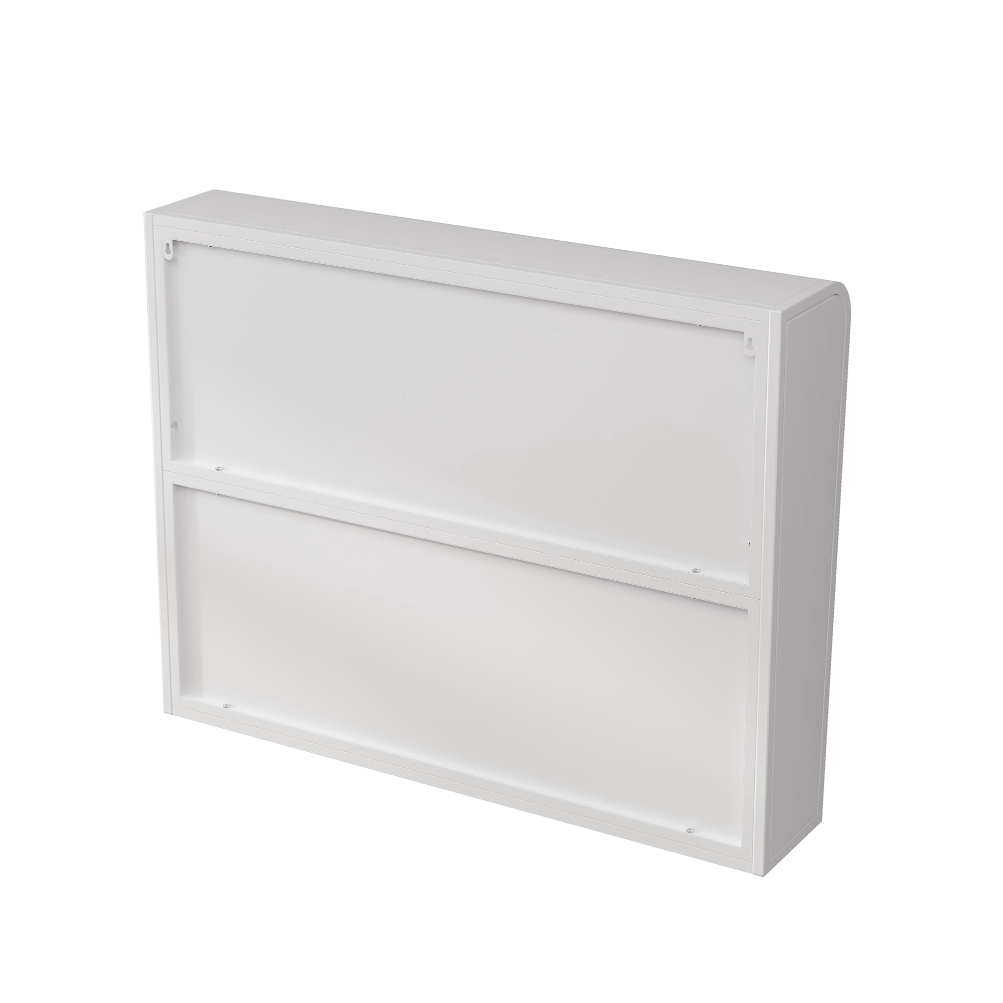 Wall Cabinet with Glass Door, 3 Door Wall Mounted Glass Cabinet with Three Tiers of Storage, for Kitchen, Living Room and Bathroom (White)