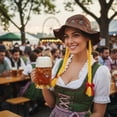 thumbnail image 4 of Byfri Floral Embroidered Oktoberfest Hat with Braids Bavarian Festival Headwear 60cm, 4 of 7