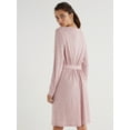 thumbnail image 3 of Time and Tru Women's Long Sleeve Belted Hacci Dress, Sizes XS-XXXL, 3 of 6