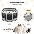 thumbnail image 4 of Dinosam Extra Large Cat Playpen,45" Pop-up Cat Cage with Side Pocket,Pet Playpen for Small Animal Indoor Outside Kitten Playpen 45" Diameter 23" Height, 4 of 7