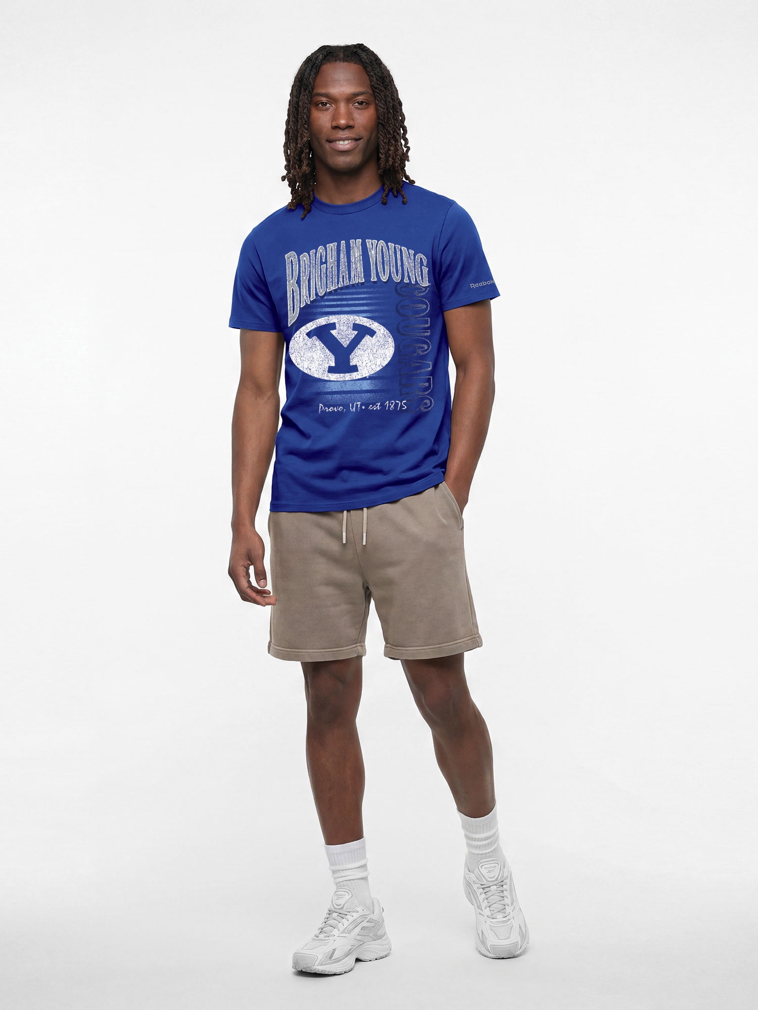 BYU Cougars Reebok Mens Crew Neck Short Sleeve T-Shirt