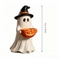 thumbnail image 2 of Wmkox8yii Ghost Figurine with Pumpkin Candy Bowl,9.8 inches Halloween Decorative Statue for Porch Tabletop Mantel Indoor Outdoor Display, 2 of 4