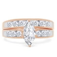 thumbnail image 2 of AFFY White Cubic Zirconia Love 2 in 1 Promise Ring Set in 14k Rose Gold Over Silver-7, 2 of 7