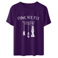 thumbnail image 4 of Tops Retro Para Hombre Y Mujer Come We Fly Festival Camiseta de Manga Corta Suelta Con Estampado de Manga Corta Camiseta de Manga Corta Con Cuello Redondo Odeerbi ODB182121, 4 of 5