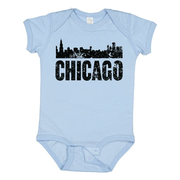 Inktastic Chicago Skyline Grunge Boys or Girls Baby Bodysuit