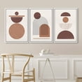thumbnail image 4 of IDEA4WALL Framed Canvas Print Wall Art Set Mid-Century Brown Geometric Polygon Collage Abstract Shapes Bohemian Decorative for Living Room, Bedroom, Office - 24"x36"x3 White, 4 of 5