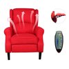 Faux Suede Heated Vibrating Massage Recliner Chair with Remote Control - Red