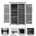 thumbnail image 4 of EUROCO 5.5' Wood Outdoor Storage Shed, Garden Tool Cabinet with Waterproof Asphalt Roof, 4 Lockable Doors, Multiple-tier Shelves for Patio Furniture, Gray, 4 of 8