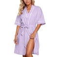 thumbnail image 2 of Kimono Robe for Women Summer Lightweight Short Robes Soft Spa Bathrobe Shower Robe Sleepwear, 2 of 6