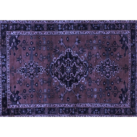 Ahgly Company Indoor Rectangle Persian Blue Traditional Area Rugs, 5' x 7'