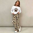 thumbnail image 5 of Cethrio Girls Graphic Outfit Sets, Long Sleeve Casual 2 PC Spring Fall Girls' Clothing Sets White Size 14, 5 of 7