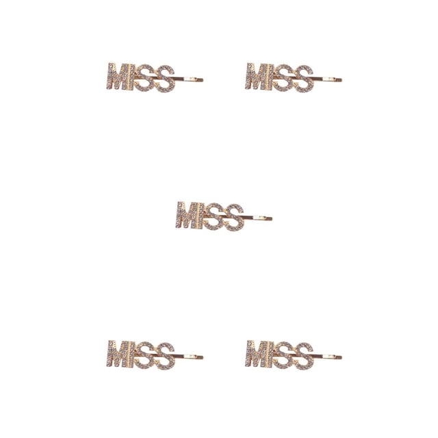 Minnieouse Alfileres de aleación con letras encantadoras, Clip portátil para sombreros, herramientas de estilismo de diamantes de imitación Type2 NO2
