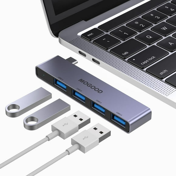 Adaptador USB C MOGOOD multipuerto 4 puertos para MacBook Pro/Air y Surface Pro