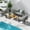 5PCS--Dark Grey, variant on UDPATIO Aluminum Patio Furniture Set, Modern Metal Outdoor Patio Furniture, 5 Pcs Patio Conversation Sets with Wood Top Armrest & Table for Poolside, Deck, Black&blue (Included Waterproof Covers)