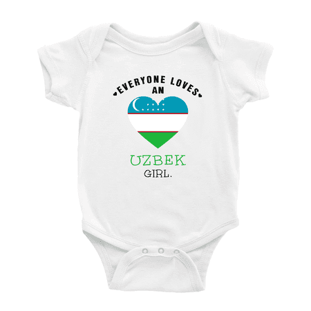 

Everyone Loves an Uzbek Girl Baby Bodysuit Baby Clothes (White 6-12 Months)