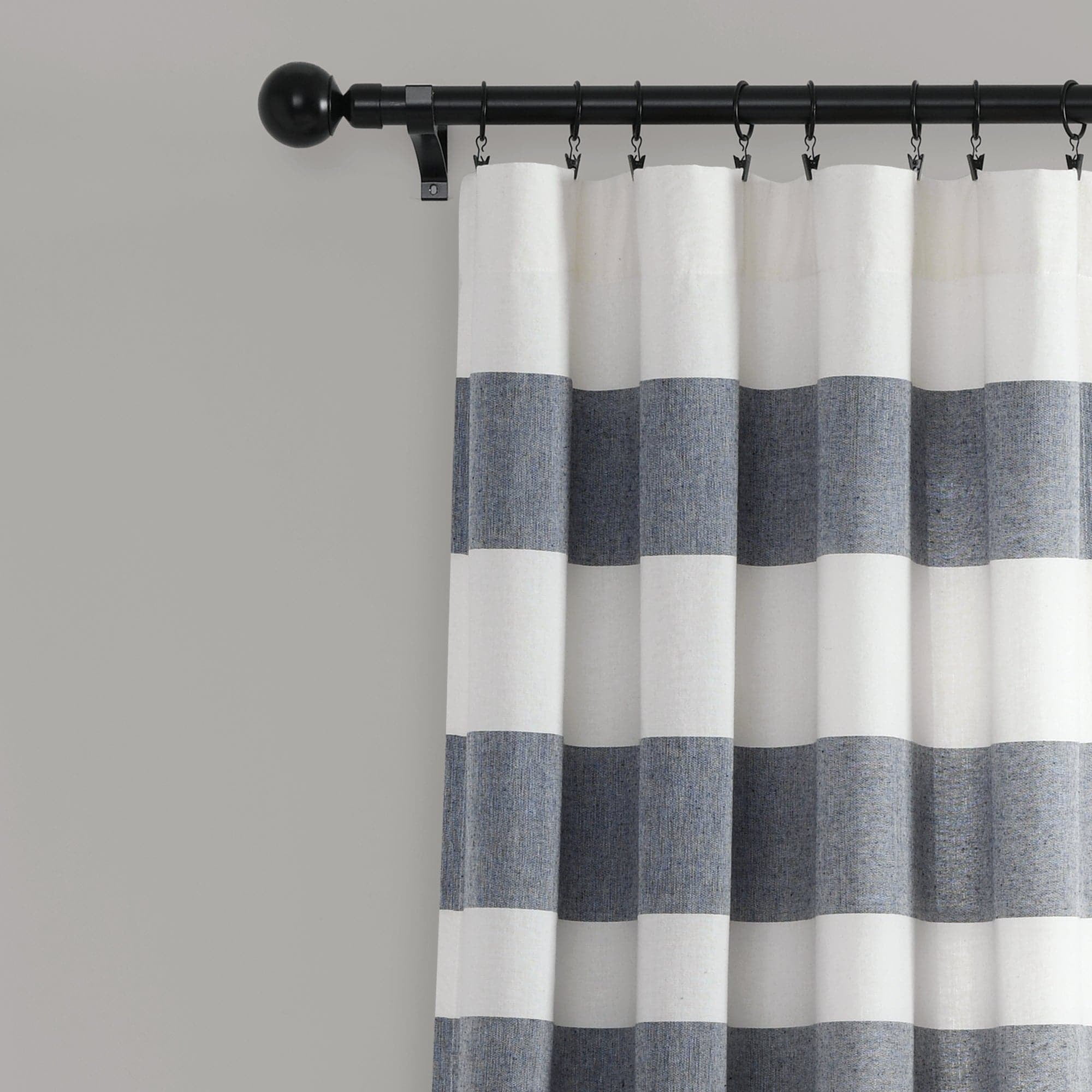 Lush Decor Cape Cod Stripe Window Curtain Panels - Gray - 40 X 84