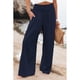 thumbnail image 3 of Pantalones De Mujer, Pantalones Sueltos Casuales De Tejido De Poliéster Para La Playa OTVIAP Azul oscuro L, 3 of 6
