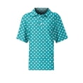 thumbnail image 6 of Women's Waffle Knit Polo Shirt Color Block Striped Collared Short Sleeve Relaxed Fit Casual Daily Office Summer Tops 2026, L, 6 of 8