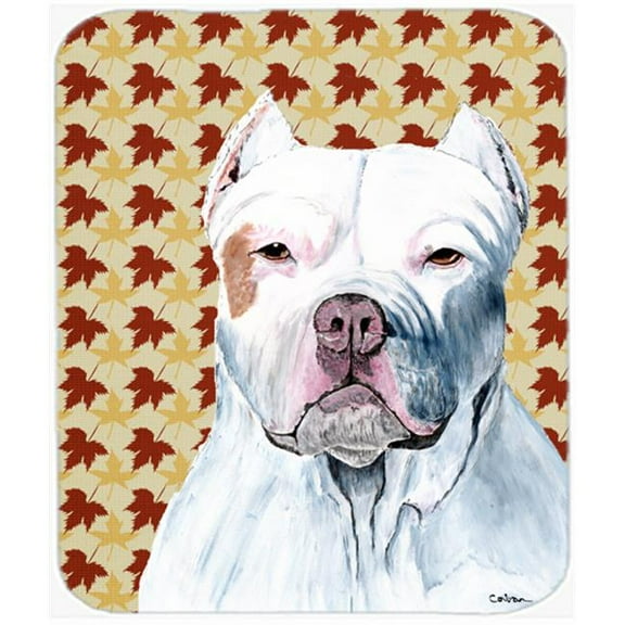 Carolines Treasures  Pit Bull Fall Leaves Portrait Mouse Pad