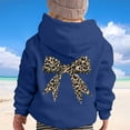 thumbnail image 2 of Byoo Toddler Girls Hoodie Leopard Bow Print Long Sleeve Hooded Sweatshirt Pullover Top, 2 of 5